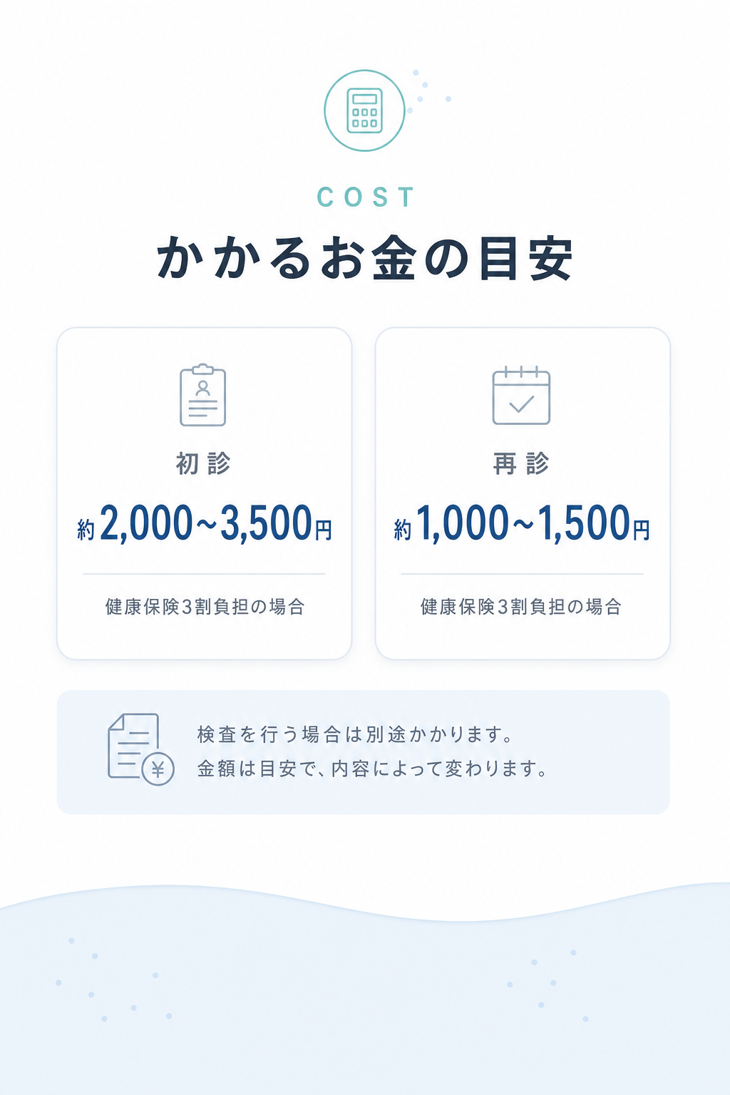 かかるお金の目安